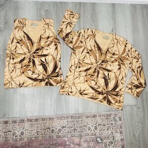 Women’s Hawaiian Tommy Bahama Shirt Set Tank And Sweater Top Size L 12-14